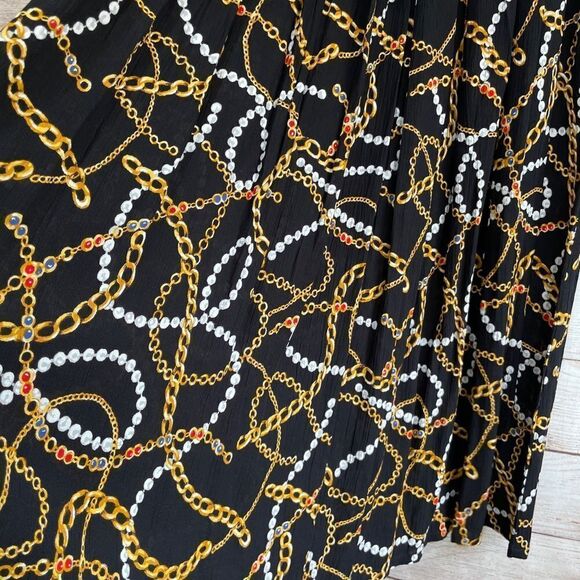 VINTAGE SK & CO CHAIN PRINT SKIRT - Picture 5 of 6